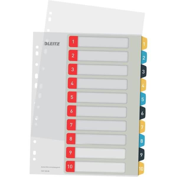 Register Cosy A4 1-10 bedruckbar PP 10 Blatt farbig