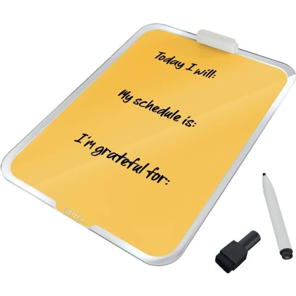 Glas Desktop-Notizboard Cosy A4 Sicherheitsglas magnetisch aufstellbar gelb