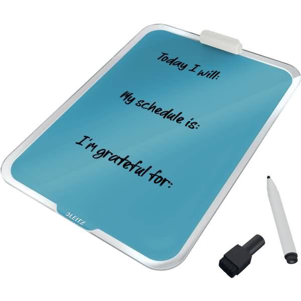 Glas Desktop-Notizboard Cosy A4 Sicherheitsglas magnetisch aufstellbar blau