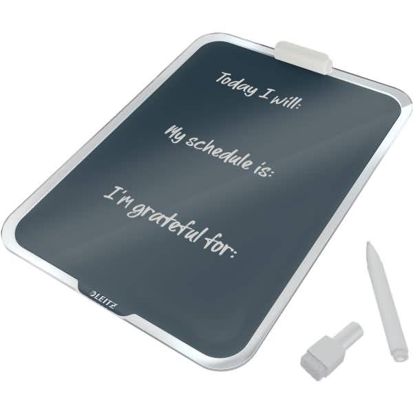 Glas Desktop-Notizboard Cosy A4 Sicherheitsglas magnetisch aufstellbar grau