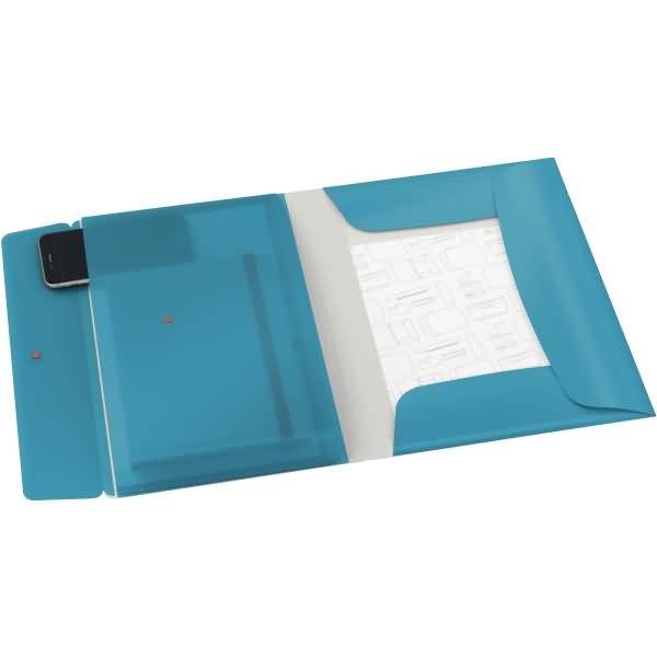 Eckspannermappe Cosy A4 PP mit Tasche blau