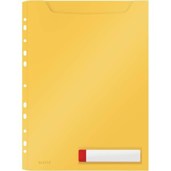 Prospekthülle Cosy A4 Maxi PP einklappbarer Lochrand VE=3 Stück gelb