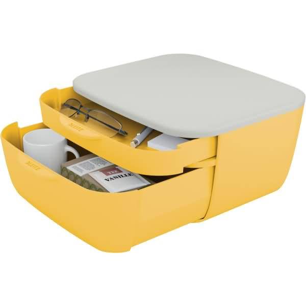 Schubladenset Cosy A4 2 Schubladen Polystyrol gelb/hellgrau