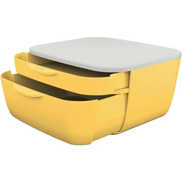 Schubladenset Cosy A4 2 Schubladen Polystyrol gelb/hellgrau