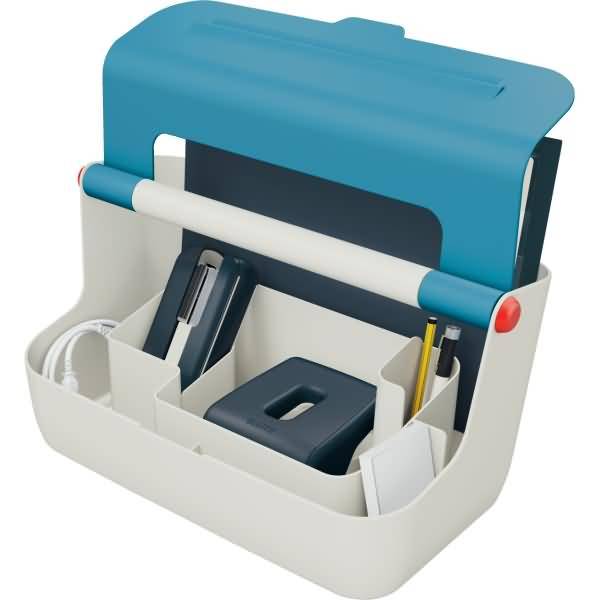 Mobile Aufbewahrungsbox Cosy ABS-Kunststoff hellgrau/blau