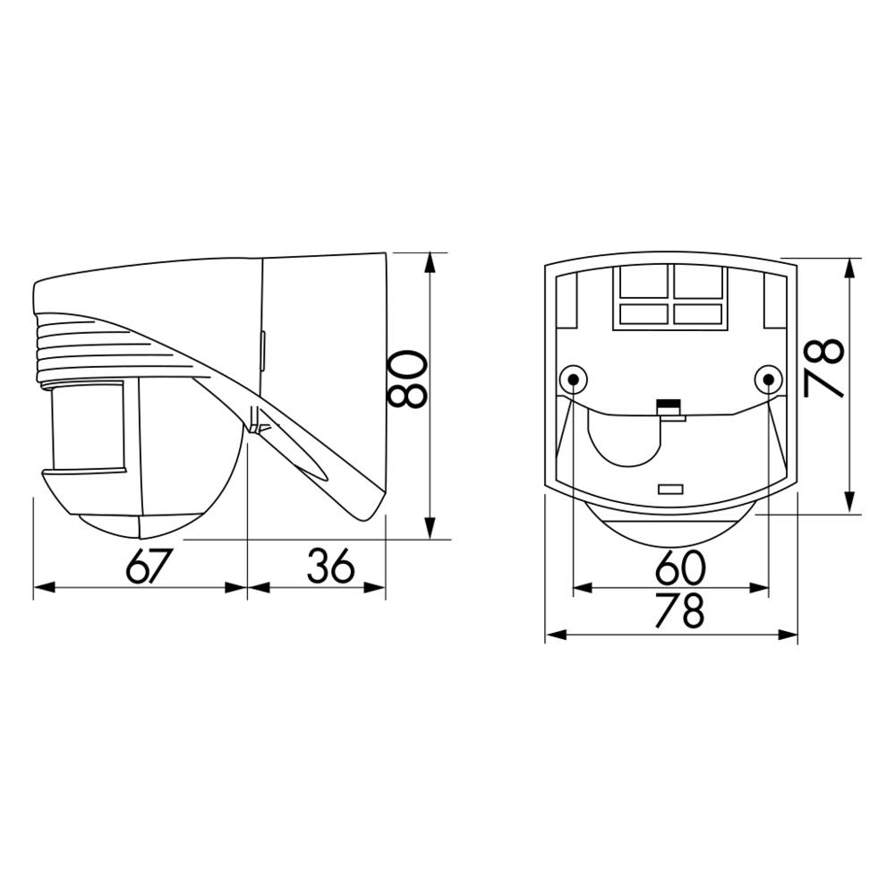 BEG Brück Electronic Bewegungsmelder LC-Click-N 200 braun