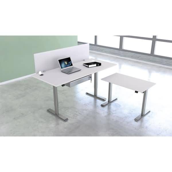 Kompakttisch Move 1 elektr. höhenverstellbar BxTxH 100x60cm -123cm weiß/silber