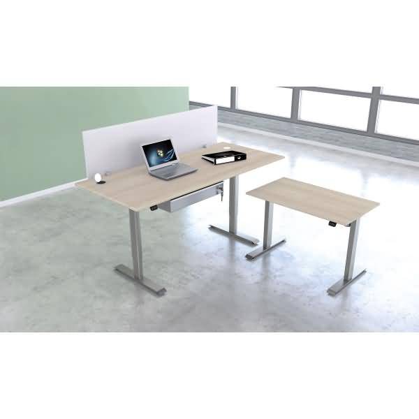 Kompakttisch Move 1 elektr. höhenverstellbar BxTxH 100x60cm -123cm ahorn/silber