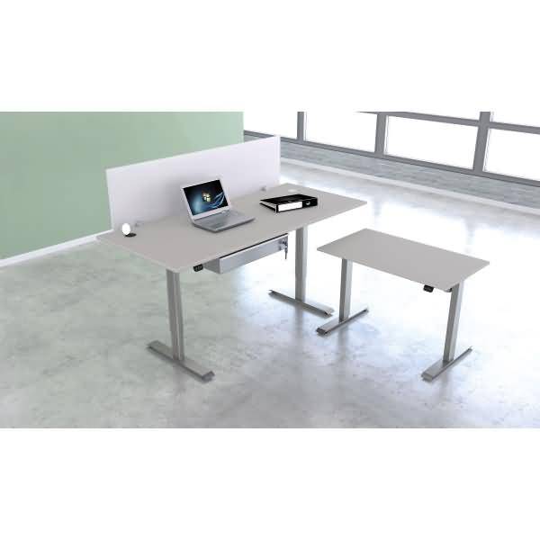 Sitz-/Stehtisch Move 1 elektr. höhenverstellbar BxTxH 120x80cm -123cm lichtgrau/silber