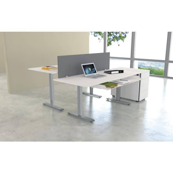 Sitz-/Stehtisch Move 1 elektr. höhenverstellbar BxTxH 160x80 -123cm weiß/silber