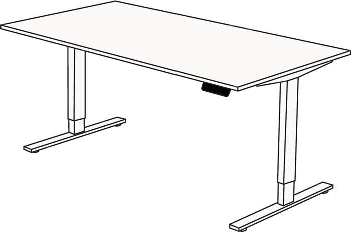 Schreibtisch M-ove silber H720-1200xB1600xT800mm graphit