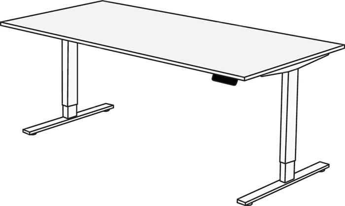 Schreibtisch M-ove silber H720-1200xB1800xT800mm anth.