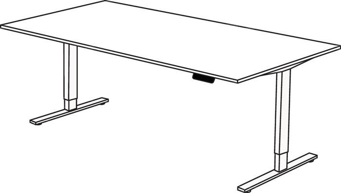 Schreibtisch M-ove silber H720-1200xB2000xT1000mm anth.
