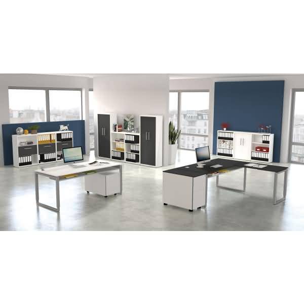 Schreibtisch Architekt BxTxH 160x80x75cm Bügelgestell weiß