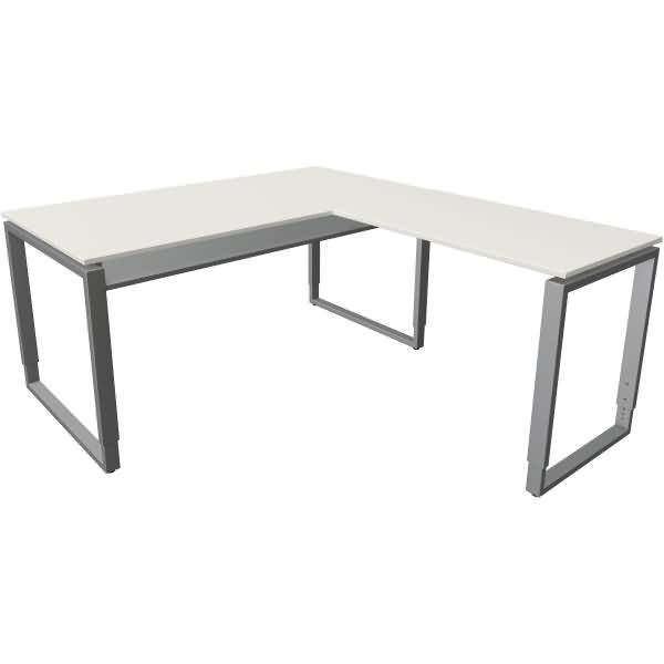 Schreibtisch Architekt BxTxH 160x180x75cm (mit Anbautisch) weiß