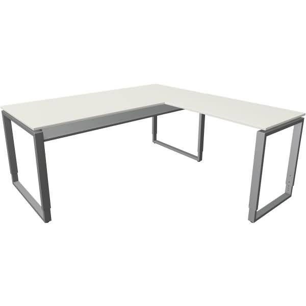 Schreibtisch Architekt BxTxH 180x180x75cm (mit Anbautisch) weiß