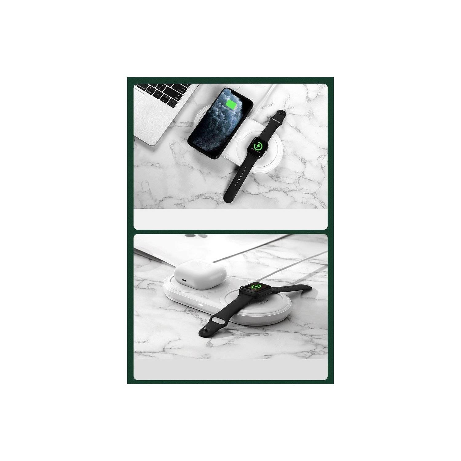 Baseus kabelloses Wireless Charger Ladegerät 10W + USB Typ C Kabel 3A 1M + Wandladegerät 12 V / 2A schwarz