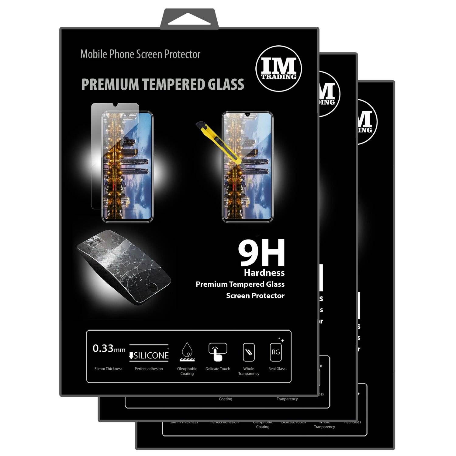 cofi1453 3X Schutz Schutz Glas 9H Tempered Glass Display Schutz Folie Display Glas Screen Protector für Huawei Y8P