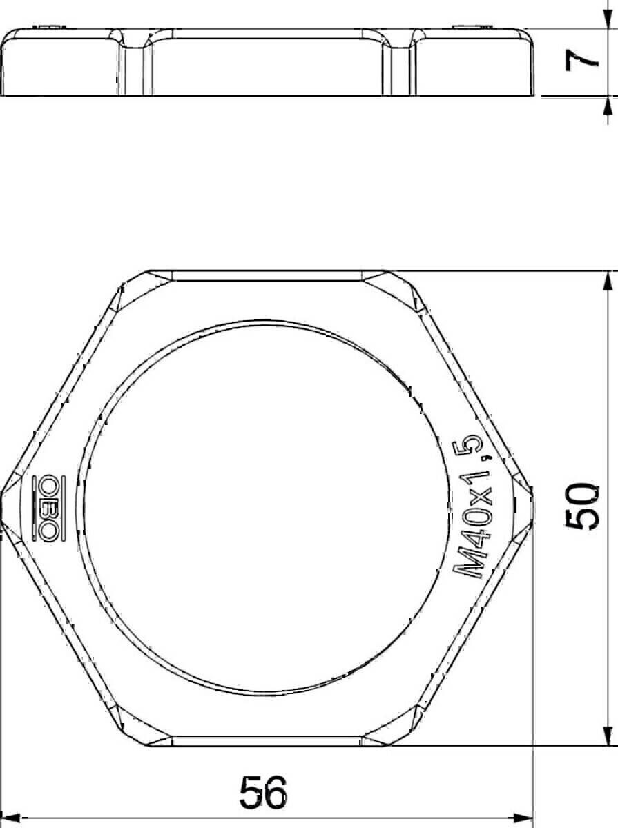 OBO Bettermann Gegenmutter 116 M40 LGR PS