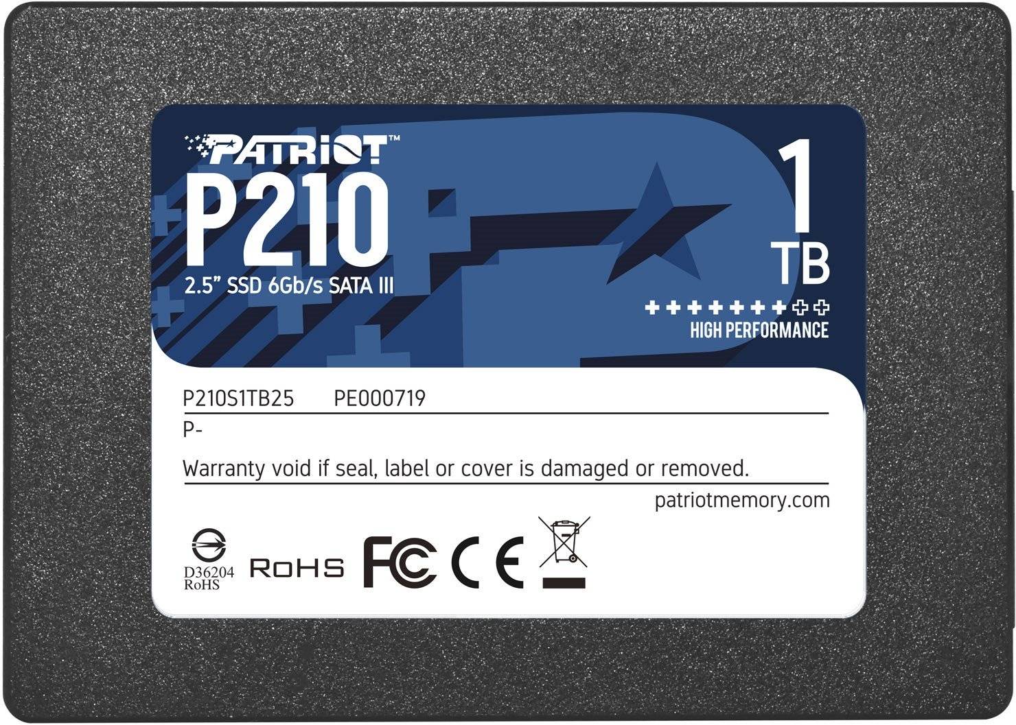 Patriot P210 - SSD - 1 TB - intern - 2.5"" (6.4 cm)