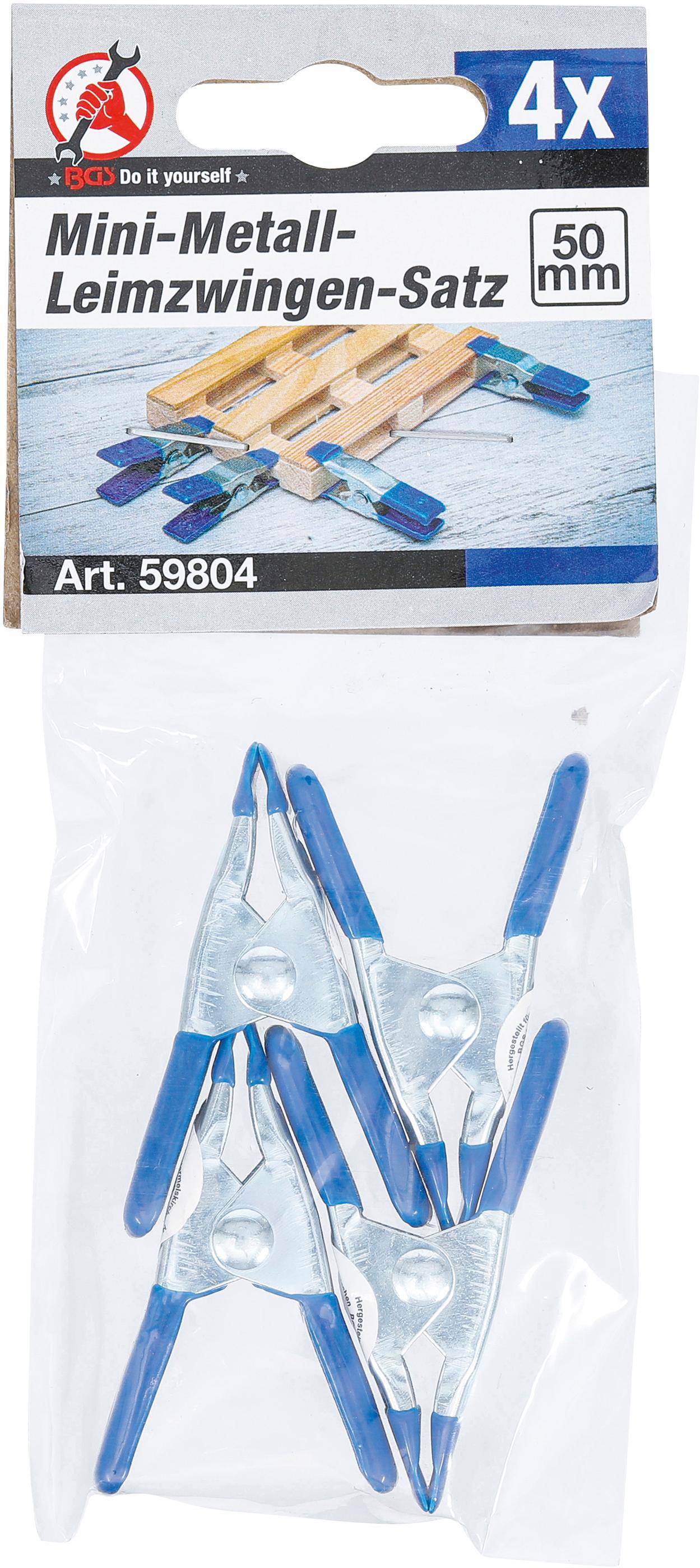 BGS Diy Mini-Metall-Leimzwingen-Satz | 50 mm | 4-tlg.