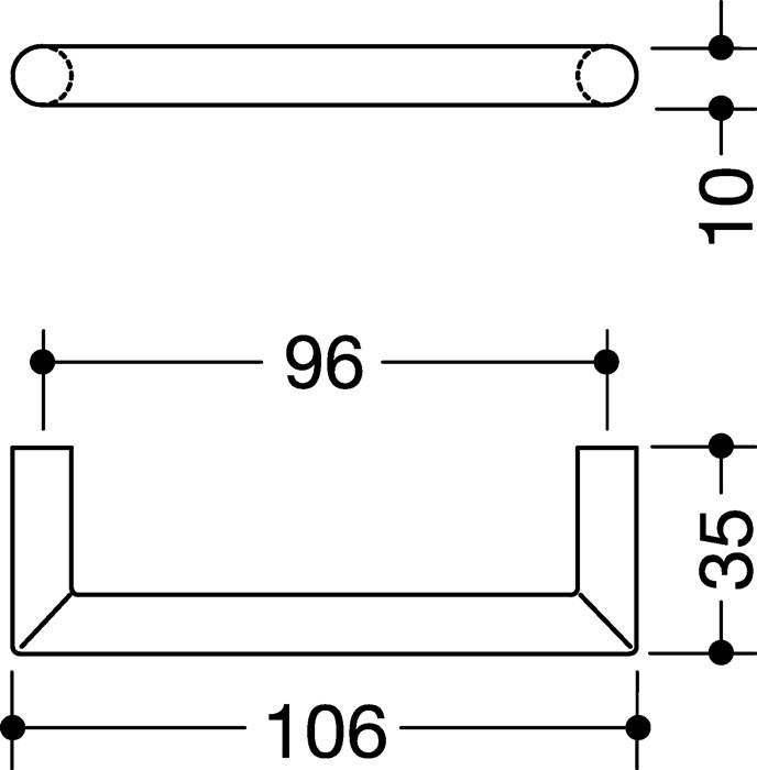 Möbelgriff 562.10.96 PA 99 reinweiß 96mm D.10mm HEWI