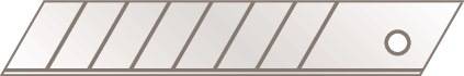 Abbrechklinge Nr.77 L109,6xB17,8xS0,5mm 7 Sollbruchstellen 10 St./Klarsichtverp.