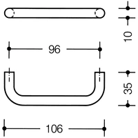 Möbelgriff 548.106B Ku.99 reinweiß ma 96mm D.10mm HEWI Möbelgriff 548.106B Ku.99 reinweiß ma 96mm D.10mm HEWI