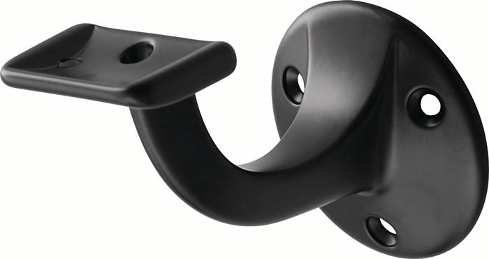Handlaufträger 3507 Alu.ku.-besch.schwarz D.Wandplatte 56mm ger.Auflage HERMETA
