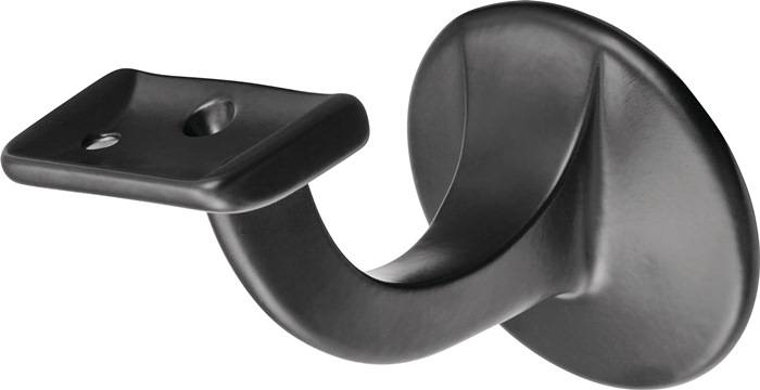 Handlaufträger 3508 Alu.ku.-besch.schwarz D.Wandplatte 56mm ger.Auflage HERMETA