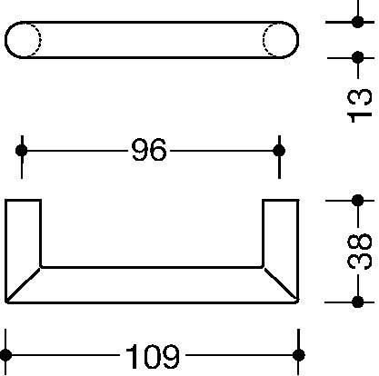Möbelgriff 562.13B96 PA 90 tiefschwarz ma 96mm D.13mm HEWI