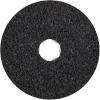 Eine runde, schwarze strukturierte Scheibe mit einem zentralen Loch, ähnlich einem Scheuerkissen oder einem Zubehörteil für einen Bodenwischer.