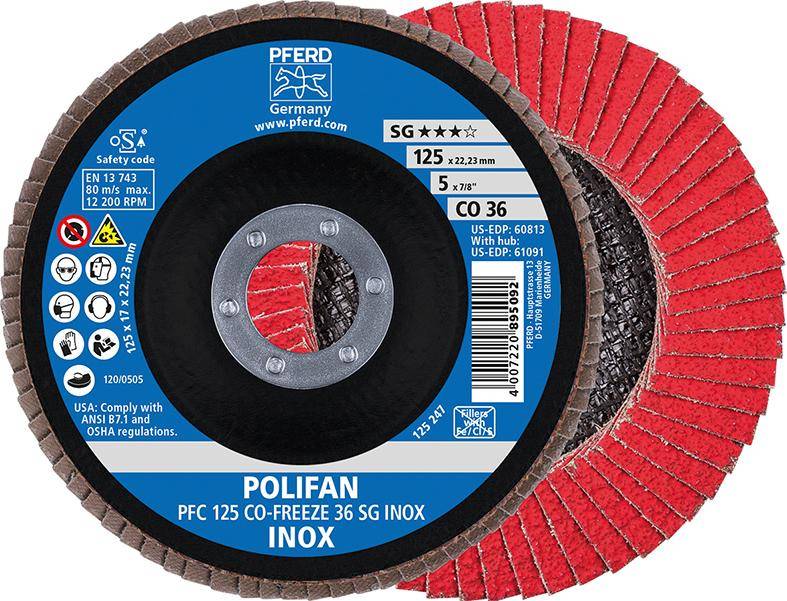 Fächerschleifscheibe COFREEZE gewölbt 125mm K80 Pferd