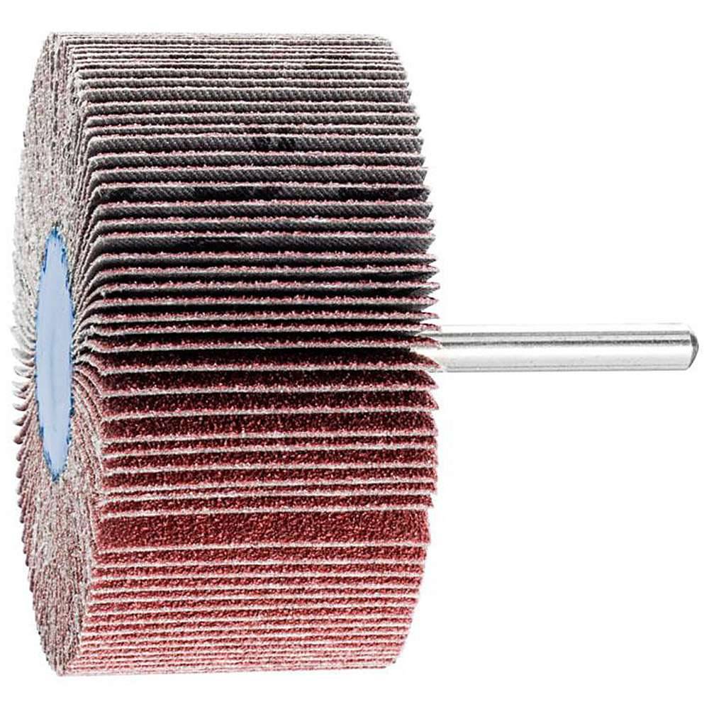 Fächerschleifer - PFERD - Korund A - Schaft-Ø 6 x 40 mm - Korngröße 60 - Bezeichnung F 8040/6 A 60 - Maße (D x T) 80 x 40 mm - empf. Drehzahl 480