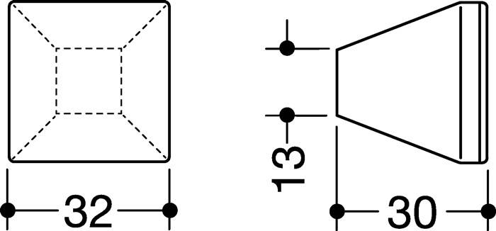 Möbelknopf 547.32B1 Ku.99 reinweiß ma HEWI