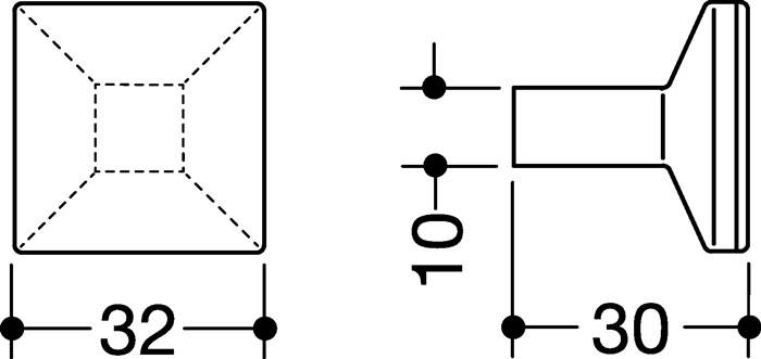Möbelknopf 547.32B2 Ku.90 tiefschwarz ma HEWI