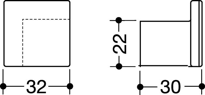 Möbelknopf 547.32B3 Ku.90 tiefschwarz ma HEWI