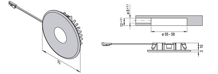 L & S DEUTSCHLAND GmbH Einbauleuchte Superlight Emotion 12 V 2,9 W Rahmenfarbe VA L&S 2000031