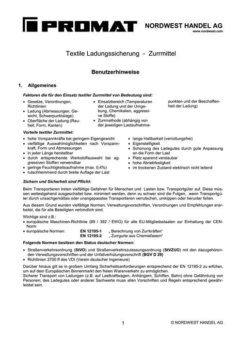 Zurrgurt DIN EN 12195-2 L.10m B.50mm m.Ratsche+Spitzh.LC U 5000 daN PROMAT