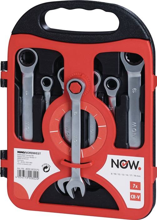 Knarrenringmaulschlüsselsatz 7-tlg.SW 8-19mm ger.NOW