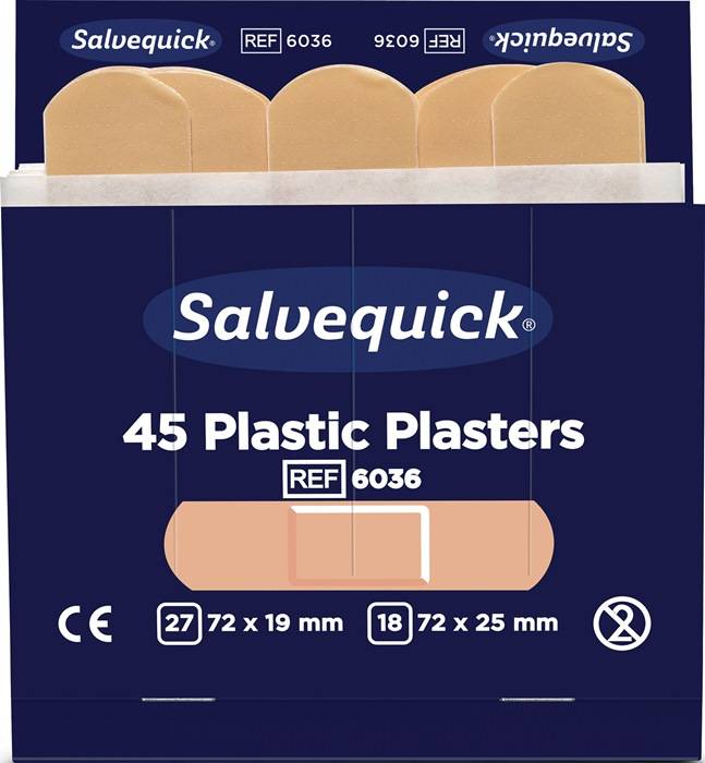 Pflasterstrips Salvequick wasserfest 6 Nachfüllpack je 45 St.SALVEQUICK
