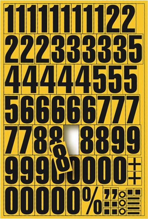 Magnetfolie schwarz auf gelb numerisch EICHNER