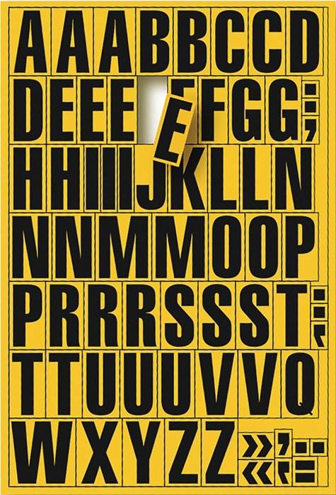 Magnetfolie schwarz auf gelb alphabetisch EICHNER