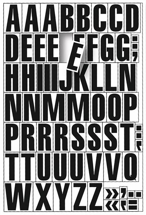 Magnetfolie schwarz auf weiß alphabetisch EICHNER