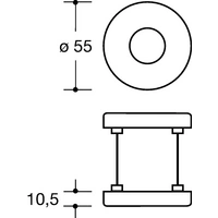 Drückerrosetten-Paar 305.23PBR 99 Ku.99 Schildst.10,5mm rd.rd.HEWI Drückerrosetten-Paar 305.23PBR 99 Ku.99 Schildst.10,5mm rd.rd.HEWI