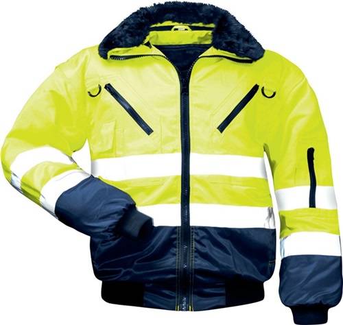 Warnschutz-Pilotjacke GUNNAR EN20471 Kl.3 EN13688 Gr.M gelb/marine 60%CO 40%PES