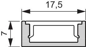 LED Leuchtenprofil Paris Paris Nutmaß 18x7mm Einbau Alu.EV1 L&S