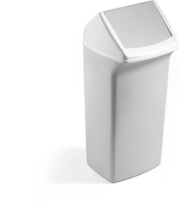 Wertstoffsammler 40l H747xB320xT366mm weiß grau m.Deckel DURABLE
