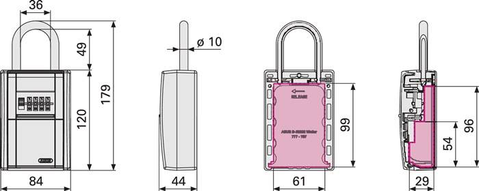 Schlüsseltresor 797 LED HxBxTmm m.LED Zahlenschl.ABUS