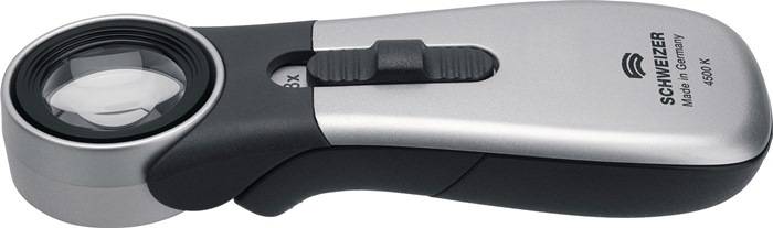 Handleuchtlupe Tech-Line CLASSIC Vergr.8x LED Linsen-D.30,0mm SCHWEIZER